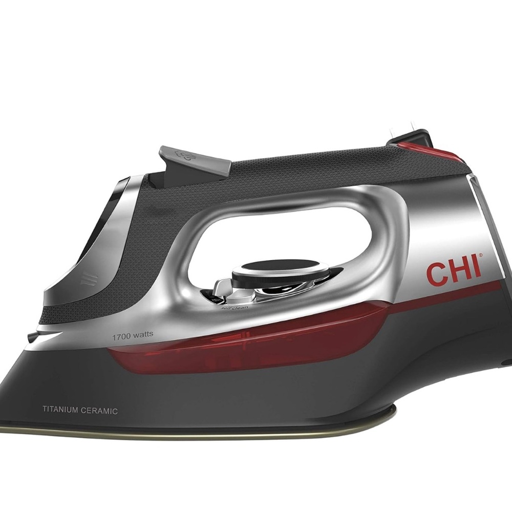 CHI Steam Iron Clothes 8’ Retractable Cord, 1700 Watts, Auto Shutoff, 400+ Holes